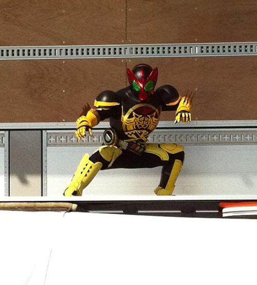 ooo メモリアルホール佐々葬斎オープンイベントでの仮面ライダーOOO(オーズ)