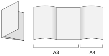 仕上がりA4、巻3つ折りの会社案内